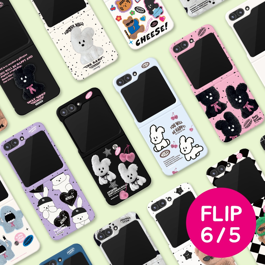 🇰🇷เคสโทรศัพท์ Z Flip 6 / 5 เกาหลี  MOMO CASE 2 Hard Matte Slim ป้องกันการออกแบบน่ารักคู่ Galaxy Sams