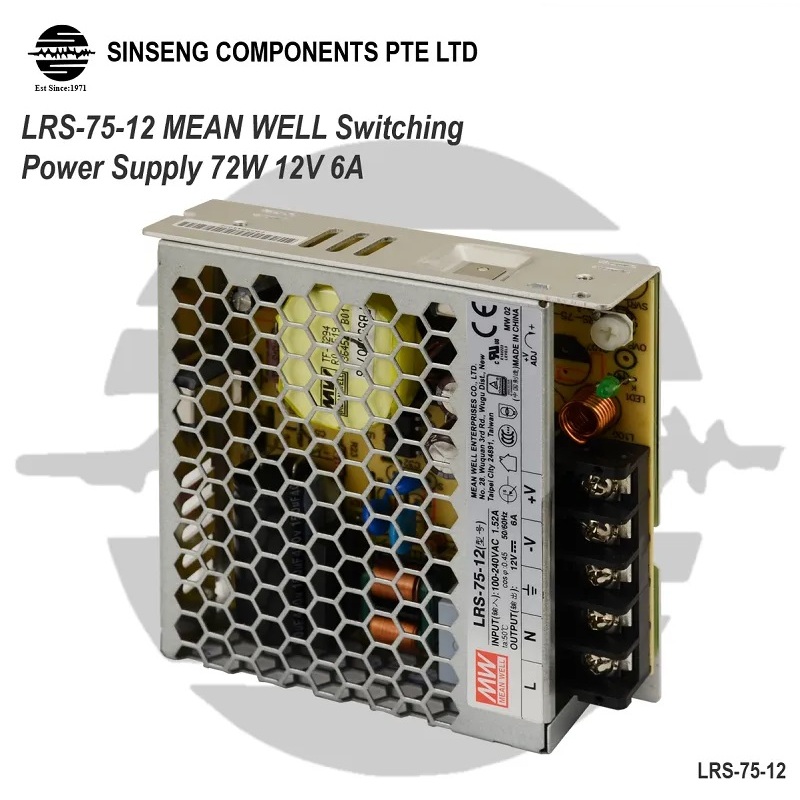 MEAN WELL LRS-75-12 MEAN WELL Switching Power Supply 72W 12V 6A MeanWell
