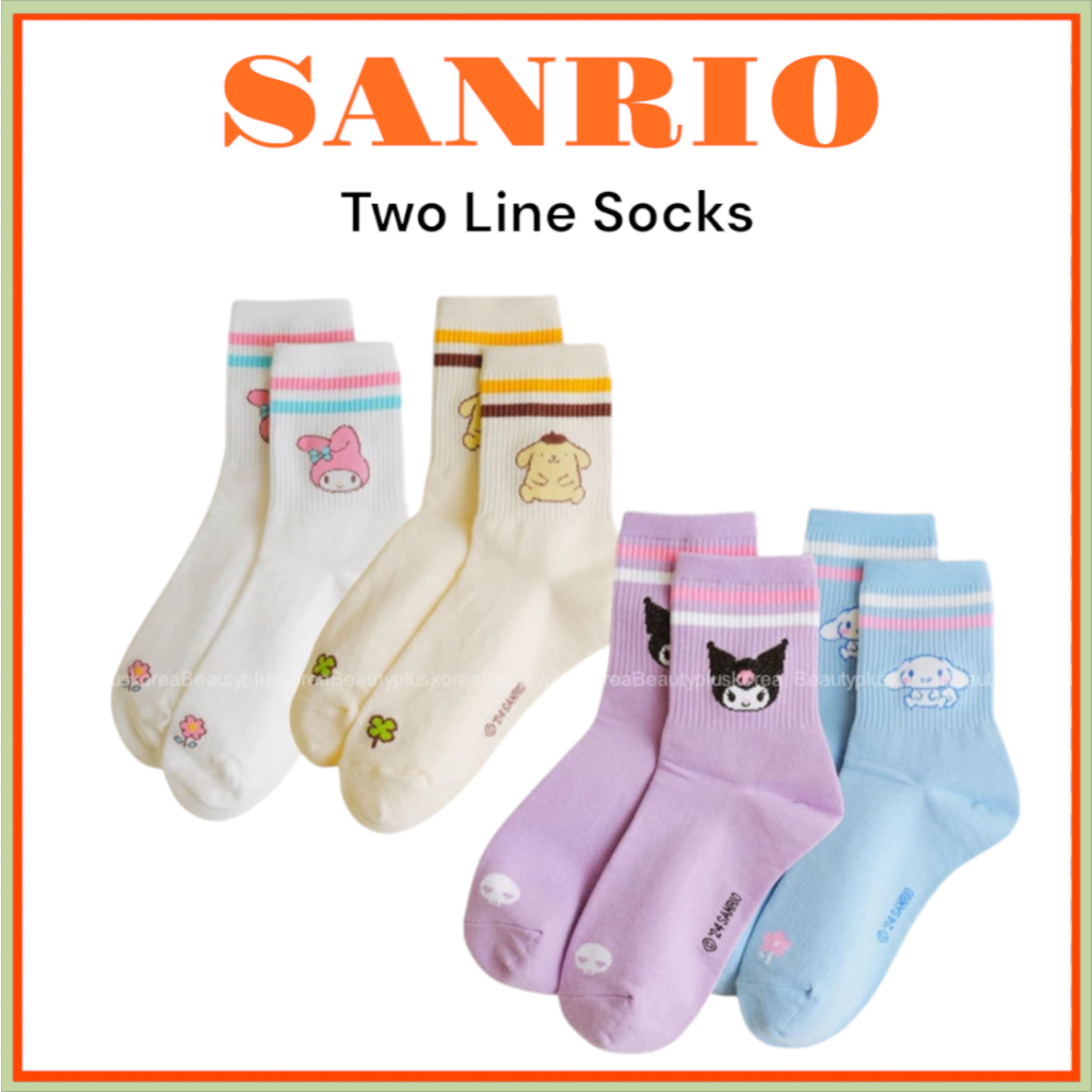 [SANRIO] ถุงเท้าทูไลน์ (มายเมโลดี้ / ปอมปอมปูริน / คุโรมิ / ซินนามอนโรล) 1055228 1055229