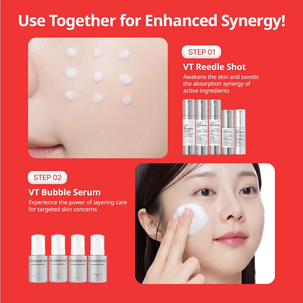 [VT] Micro Bubble Serum 70ml (Azelaic Acid, PDRN, NIACINAMIDE, COLLAGEN) เดย์ & ไนท์ สกินแคร์ [เรือธงอย่างเป็นทางการ] thumbnail 7