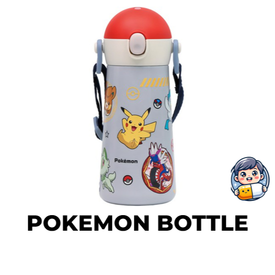 POKEMON LILFANT The Bottle One-Touch สายสะพายไหล่ขวดน้ําสแตนเลสคู่ 460ml 15.5oz