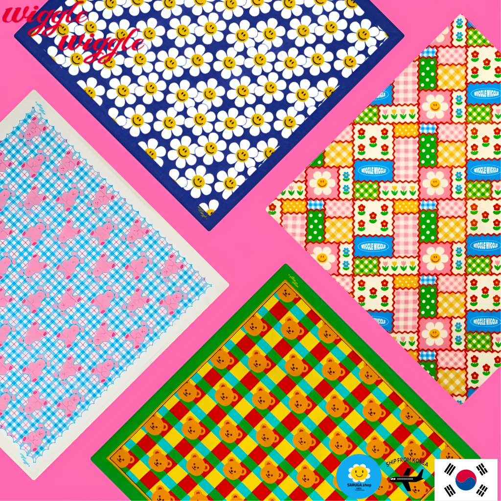 [Wiggle Wiggle] ผ้าเช็ดหน้าขนาด 50x50 ซม. ทำจากผ้าฝ้าย ใช้ได้ทั้งภายในบ้านและแฟชั่น