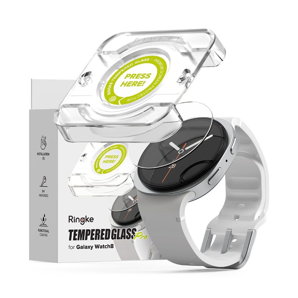 Ringke Tempered Glass Pro สำหรับ Galaxy Watch 8 40mm ฟิล์มกันรอยกระจกนิรภัยแบบใส