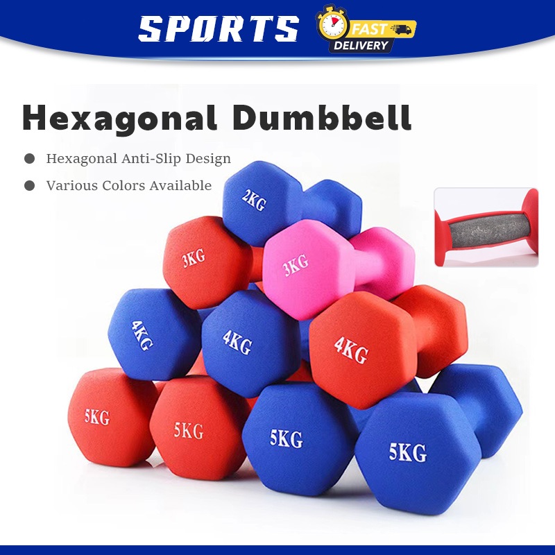 ดัมเบลสําหรับยกน้ําหนัก Neoprene Dumbell Set 0.5Kg 1Kg 2Kg 2.5Kg 3Kg 5Kg สีทึบ