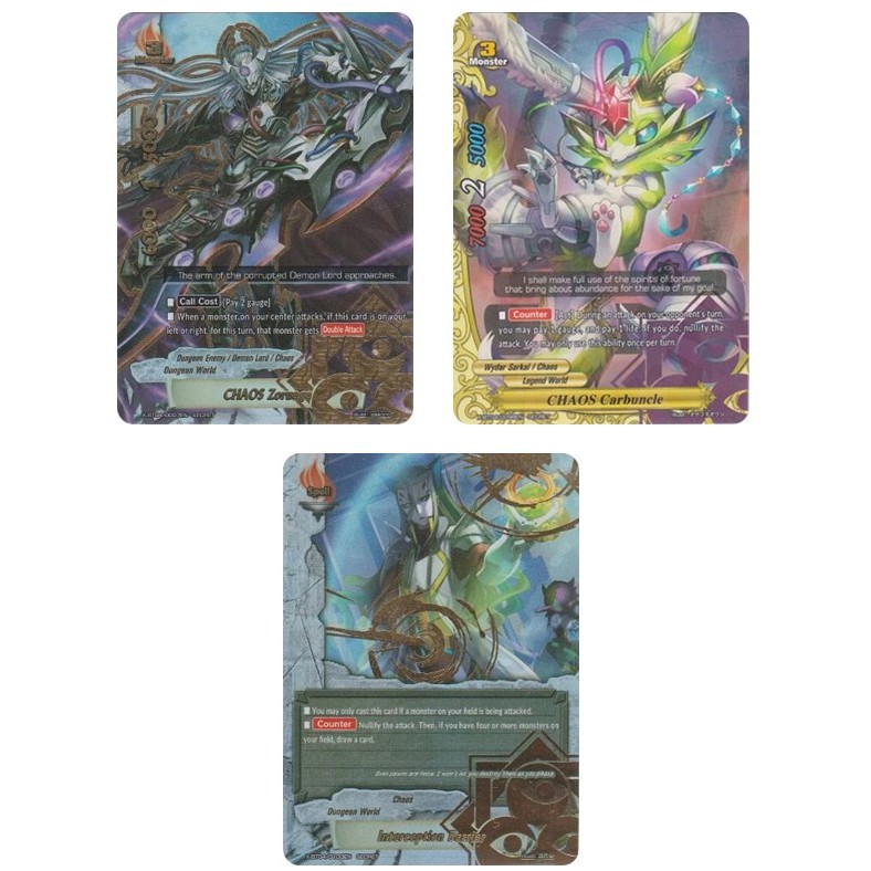 บัดดี้ไฟท์ภาษาอังกฤษ CHAOS Zoruaga X-BT04/0097EN /CHAOS Carbuncle X-BT04/0098EN /Interception Barrie