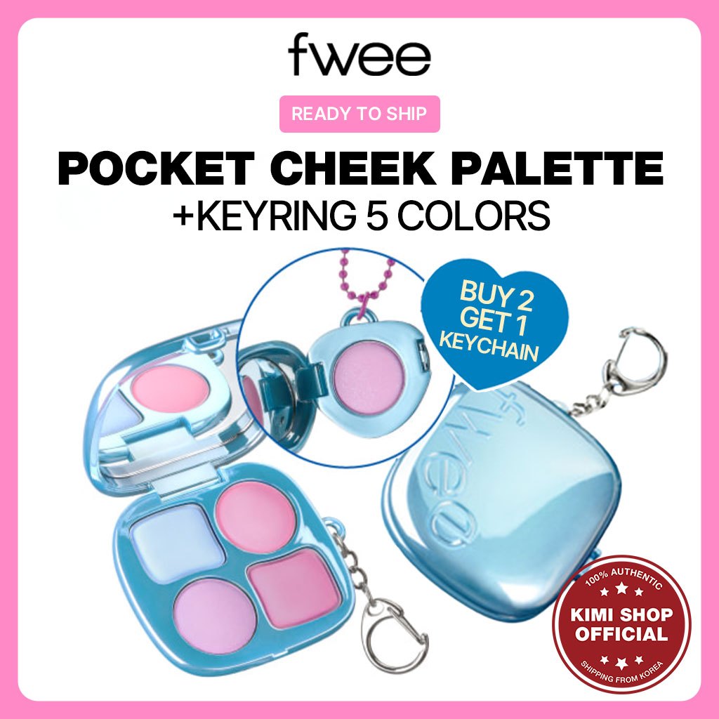 (Buy2 Get1 Keyring) [FWEE] Pocket Cheek Palette 4 สี พร้อมพวงกุญแจ