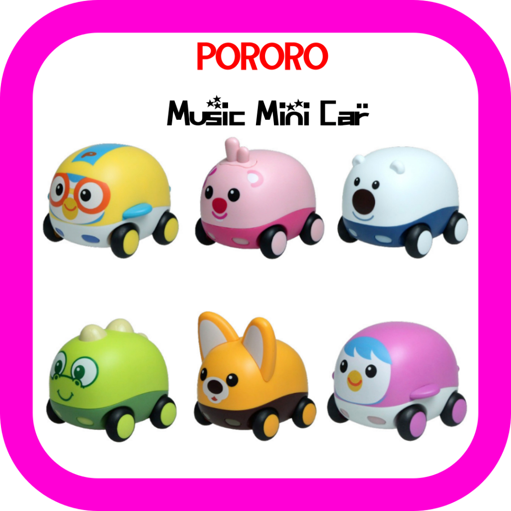 Pororo and Friends Music Mini Car 6 Series / Pororo / Crong / Eddy / Loopy / Petty / Poby