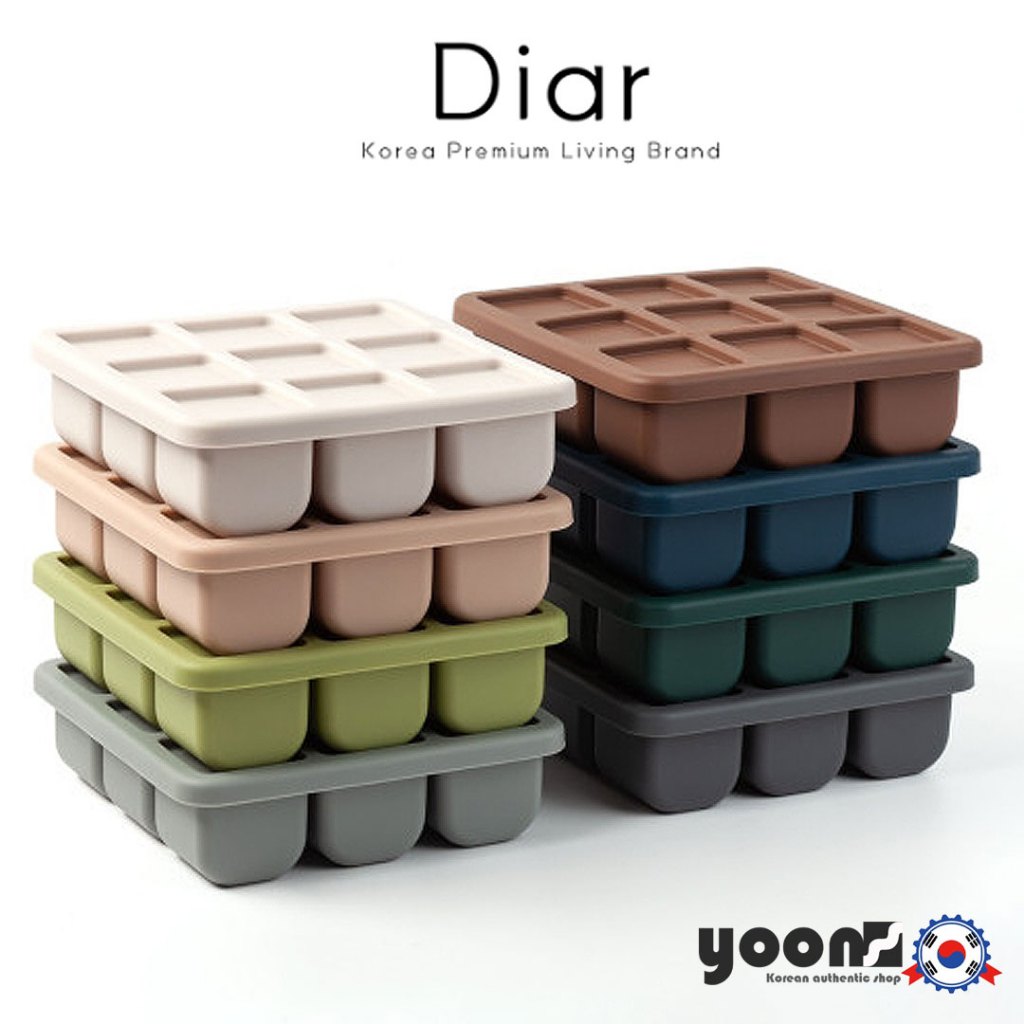 [DIAR] ถาดน้ําแข็งลูกบาศก์ซิลิโคนแพลตตินั่ม / ที่เก็บอาหารเด็ก_เกาหลี พรีเมี่ยม