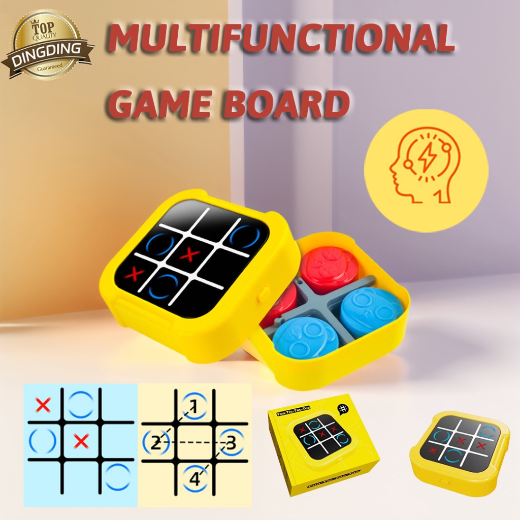 Tic Tac Toe Bolt 3-in-1 กล่องเกม Travel ปริศนาเกมเด็ก Intelligence ของเล่นครอบครัวเกมกระดาน Tic Tac 