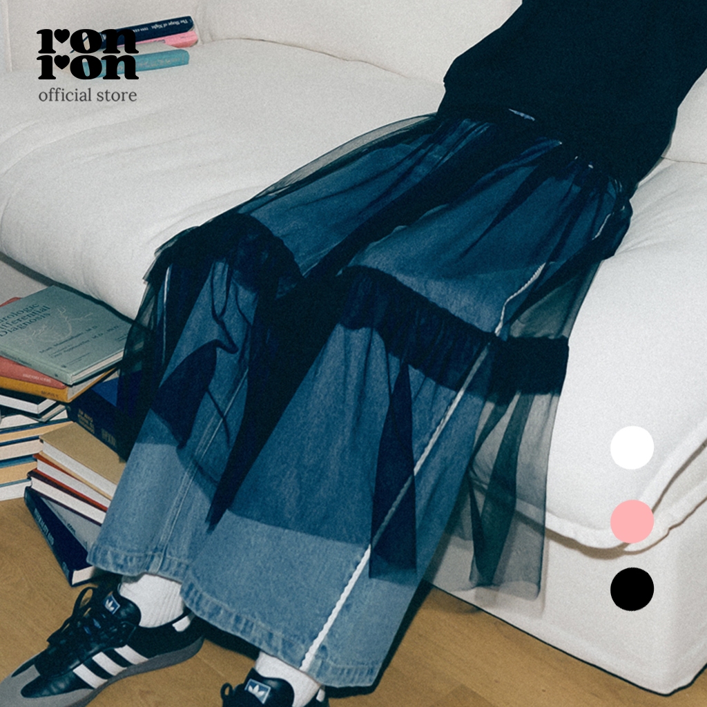 [RONRON] Sheer Layered Ruffle Skirt / 3colors