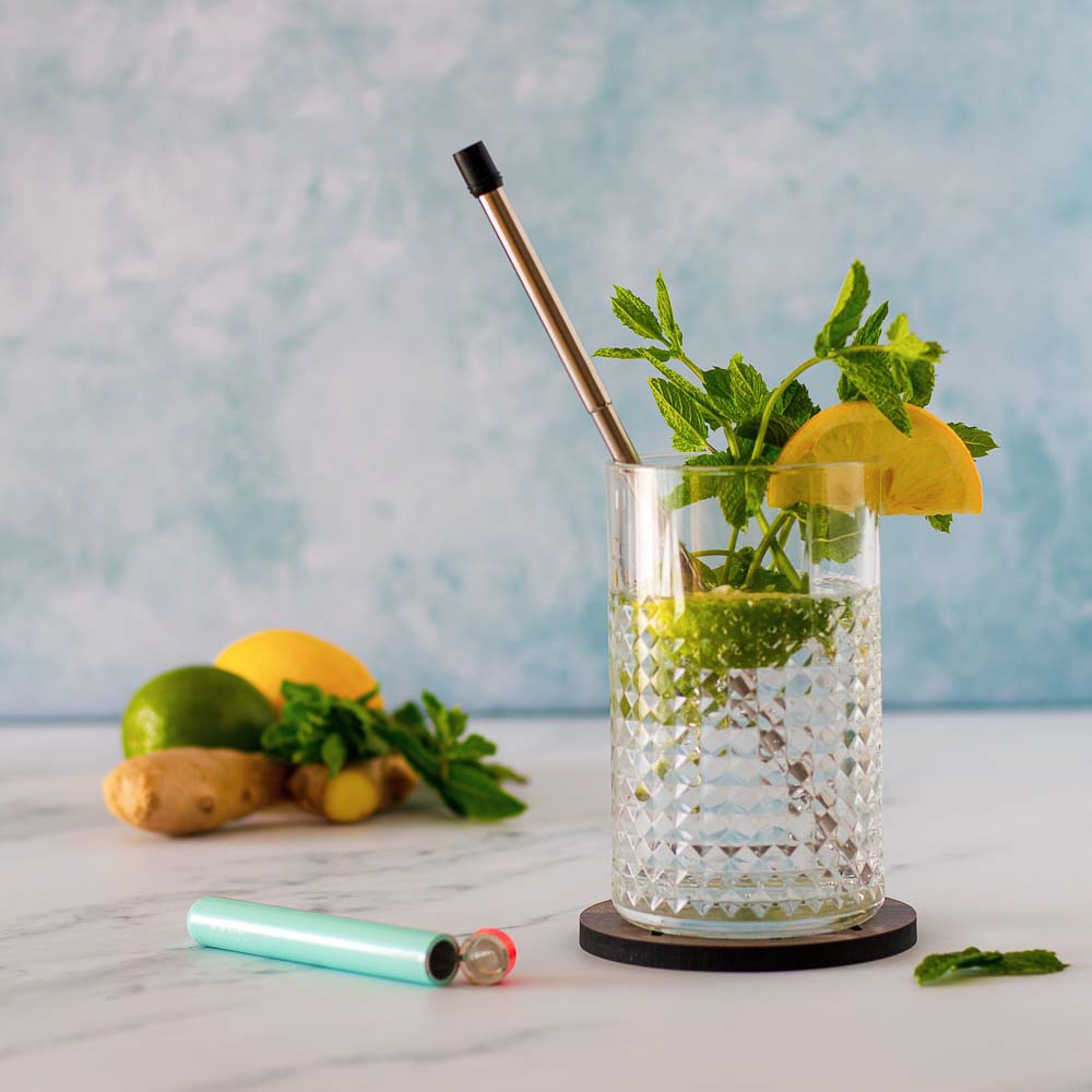 Skittle Straw for Life - หลอดและเคสสแตนเลสแบบใช้ซ้ําได้ - ของขวัญที่เป็นมิตรกับสิ่งแวดล้อม (Mint&Cor