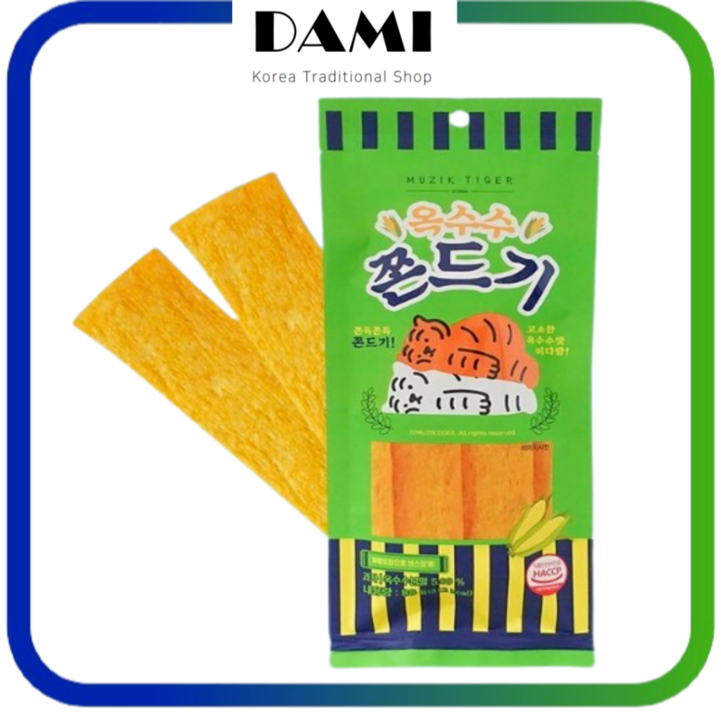 Mujik Tiger Corn Jjondgi(เคี้ยวหนึบและเหนียว jjondeugi) 88 gx 1 ชิ้น [ขนมเกาหลี]