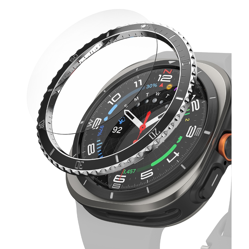 Ringke Bezel Styling & Glass Premium สําหรับ Galaxy Watch Ultra 47mm น้ําหนักเบากาวกรอบสแตนเลสพร้อมตัวป้องกันหน้าจอ