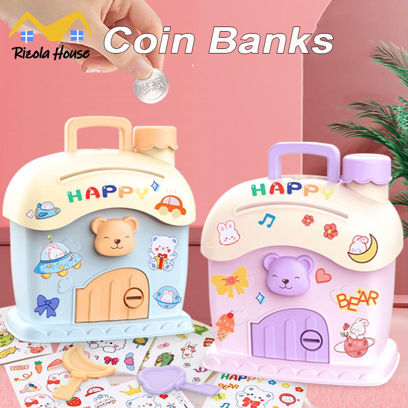 SGMoney Saving Box น่ารักเห็ด House Coin Banks Piggy Bank เด็กการ์ตูน Coin Bank นักเรียน