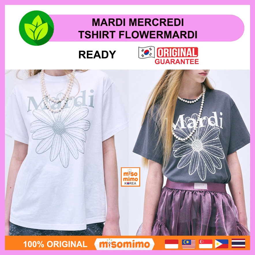 แท้ / พร้อมส่ง Mardi Mercredi TSHIRT FLOWERMARDI ของแท้ 100%
