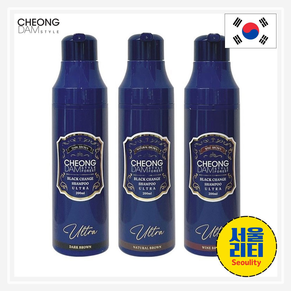 Cheongdam STYLE Forest Black Change Shampoo Ultra 200ml Dark Brown / Natural Brown / Wine Brown with FREEBIES