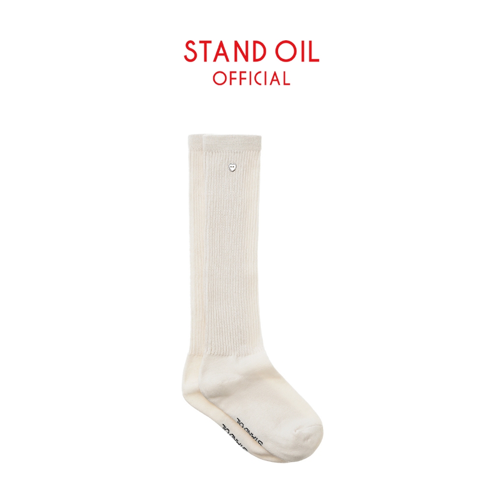 [STAND OIL] Heart Button Knee Socks / 2 colors