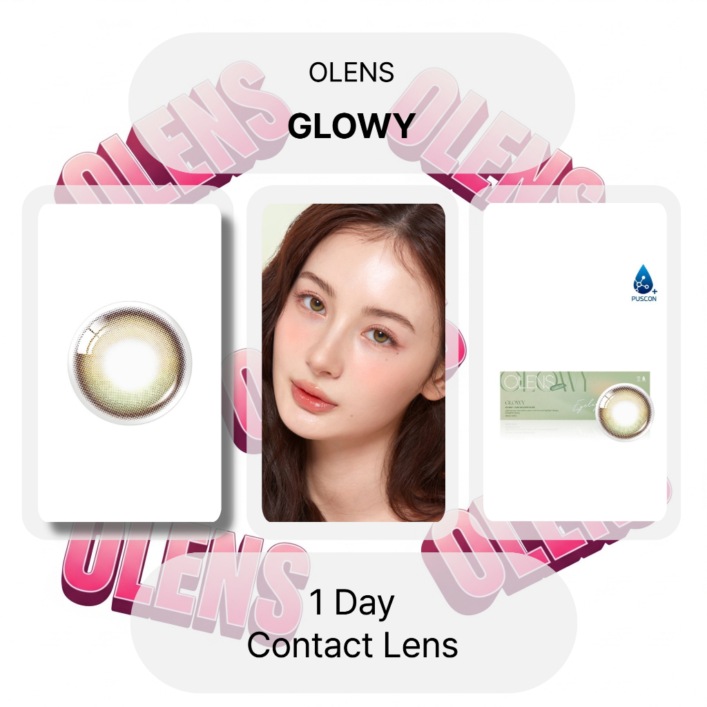[OLENS] คอนแทคเลนส์ 1 วัน <GLOWY> (Golden Olive)(13.1mm)(10P)(PUSCON) โอเลนส์  โกลวี่