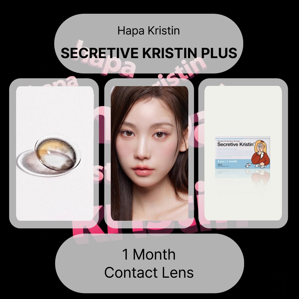 [ฮาปา คริสติน] คอนแทคเลนส์ 1 เดือน <SECRETIVE KRISTIN PLUS> (สีน้ําตาล)(13.5 มม.)(2P)