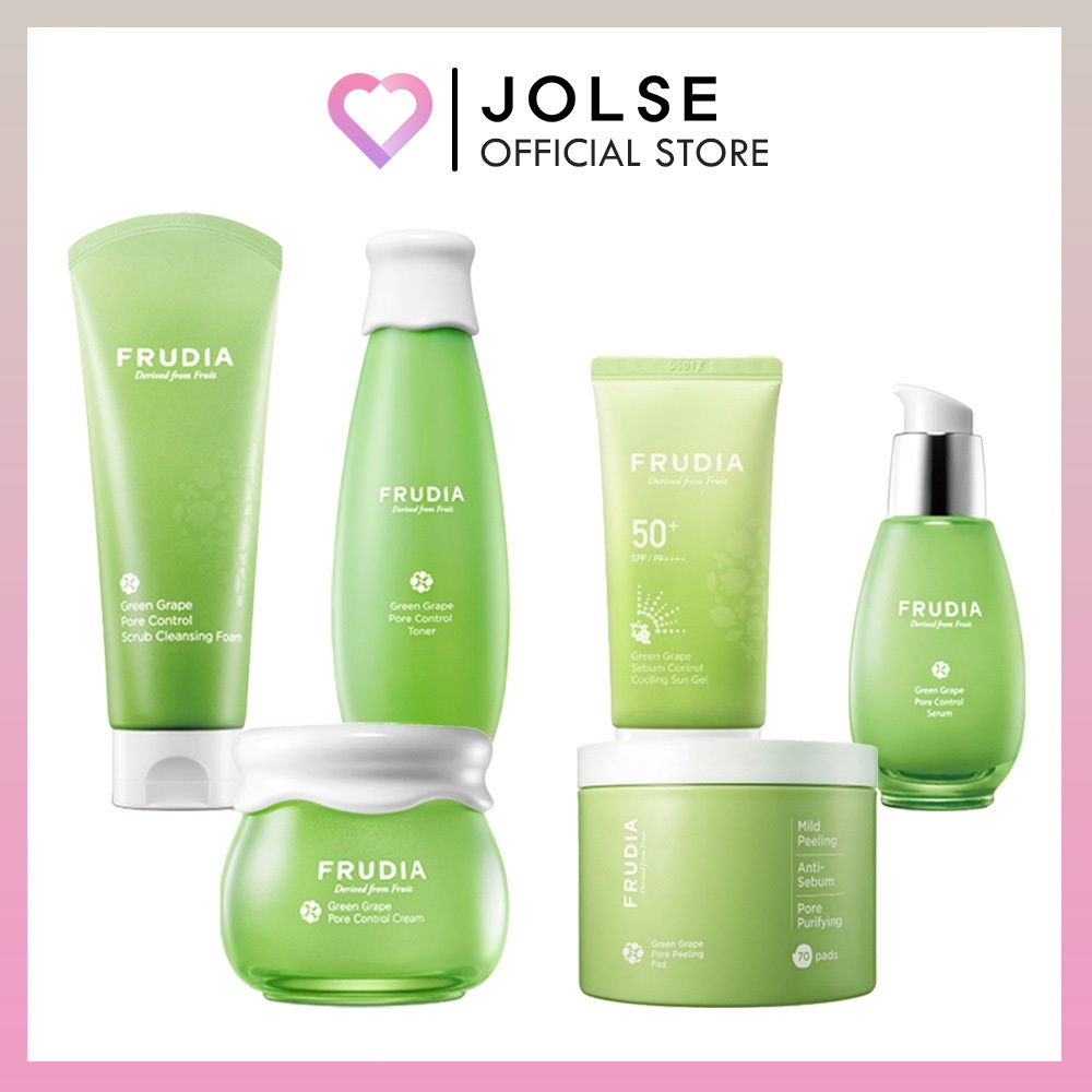 [FRUDIA Greengrape] Pore Control Toner 195g / Serum 50g / Cream 55g / Scrub Cleanser Foam 145g / Sebum Control Cooling Sun Gel 50g / Pore Peeling Pad (Jar) 70ea