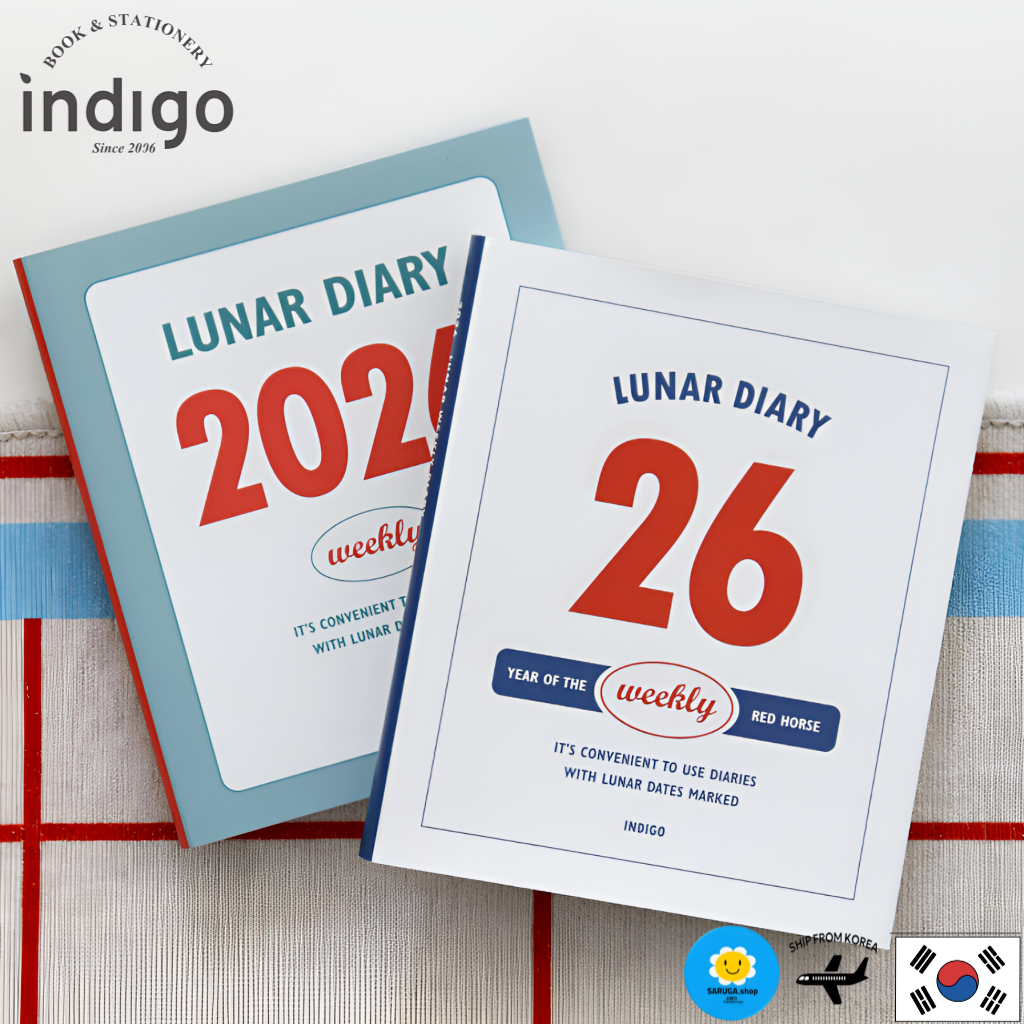 [indigo] 2026 Lunar Weekly Diary Retro Style, Lunar Calendar ,14-Month Weekly Planner ,สําหรับกําหนด