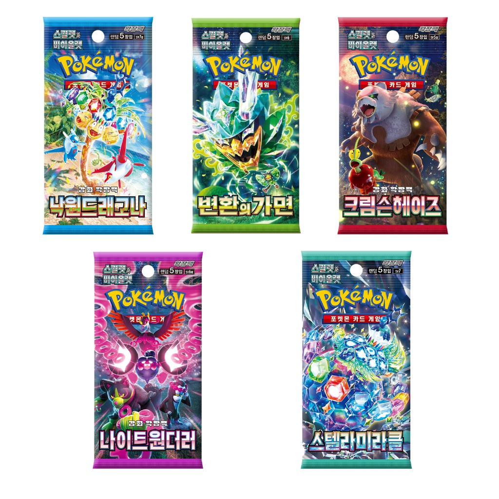 การ์ดโปเกมอนเกาหลี Scarlet & Violet Series Booster 1 Pack [sv6] [sv5a] [sv6a] [sv7] [sv7a]