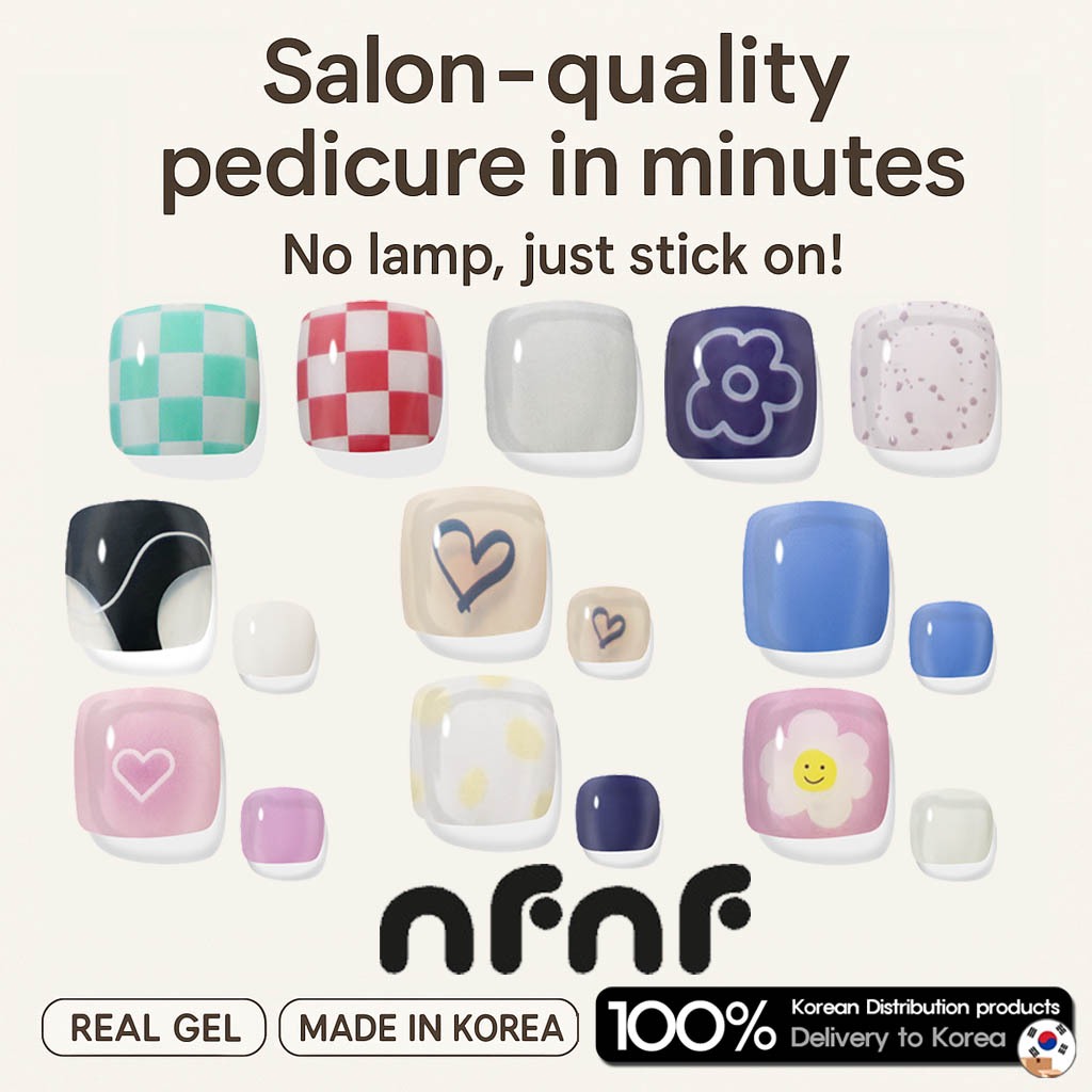 [MAVENIR] nfnf Pedi Art Mini 10colors-Cure Gel Pedi – No-Lamp Semi-Cure Pedi Art Strips