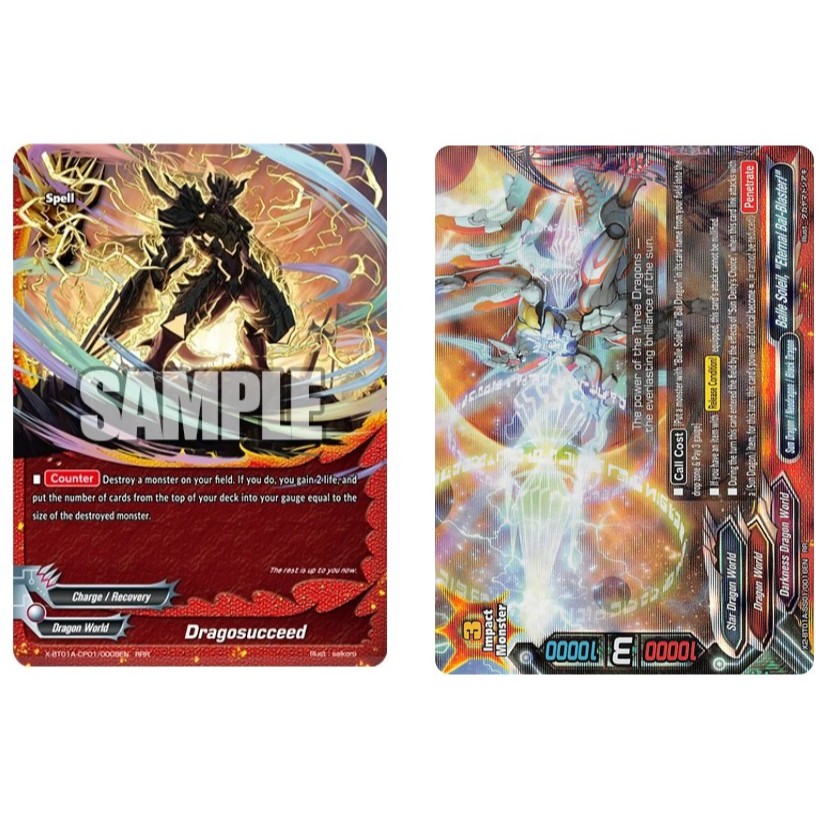 English Future Buddyfight Dragosucceed X-BT01A-CP01/0008EN RRR/Balle Soleil, "Eternal Bal-Blaster!" 