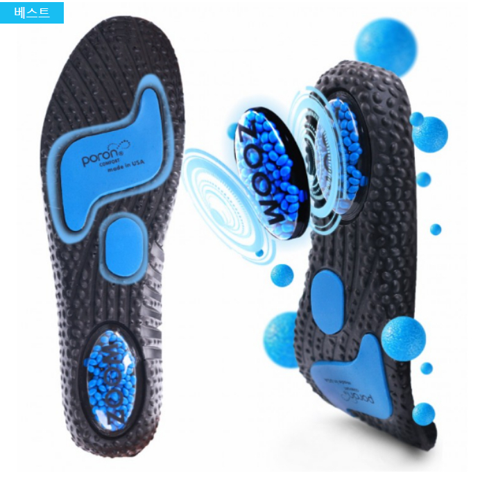 PORON Functional Cushion Insole – Heel & Arch Support สําหรับ Plantar Fasciitis