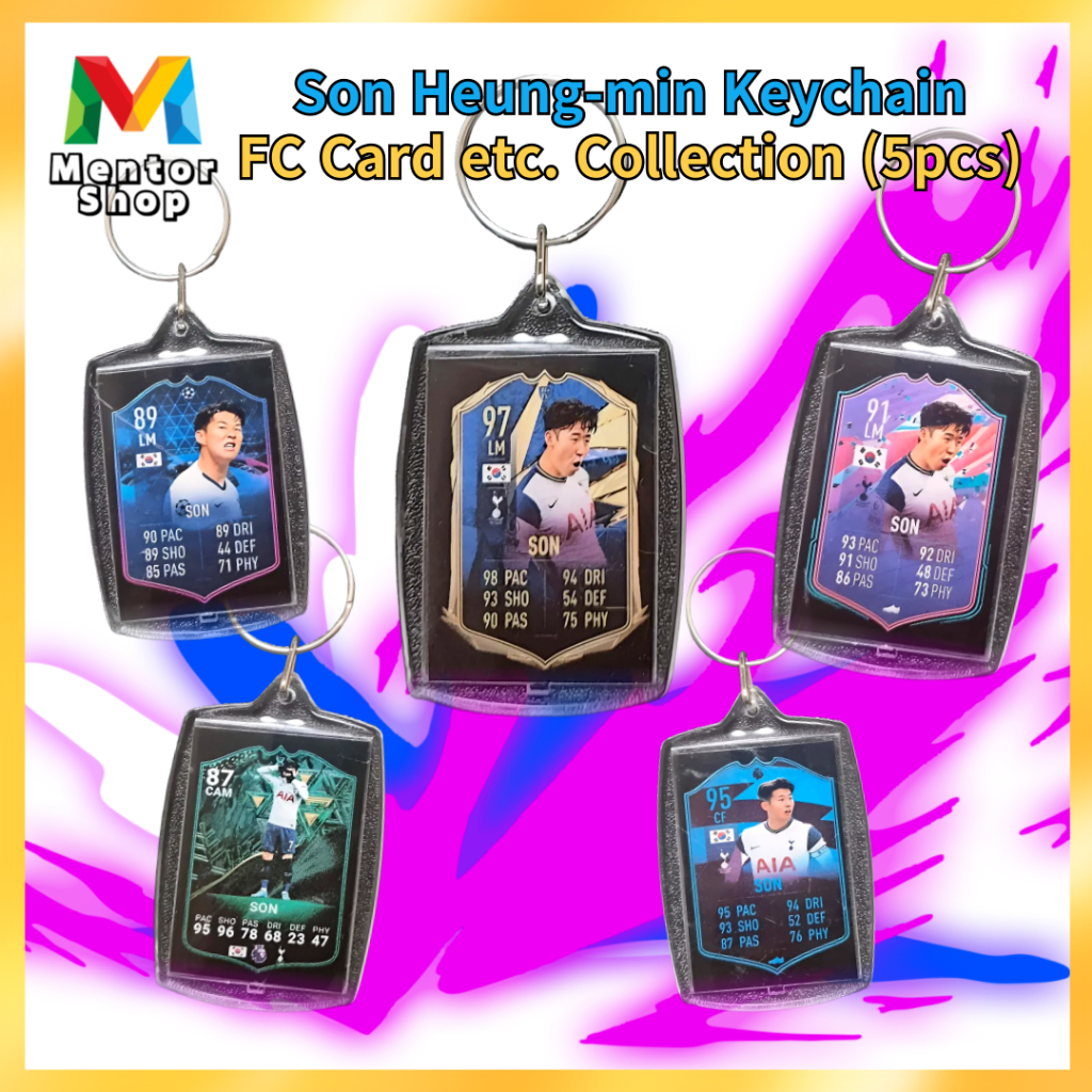 [Mentor Shop] พวงกุญแจสไตล์การ์ด Son Heung-min – FC ONLINE-Inspired Collection (ชุด 5 ชิ้น)