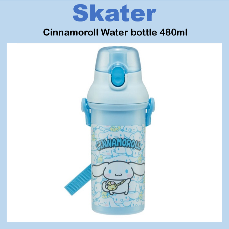 [SKATER] Cinnamoroll ซานริโอ One-Touch ขวดน้ํา สายคล้องคอ 480 มล. PSB5SANAG ผลิตในญี่ปุ่น