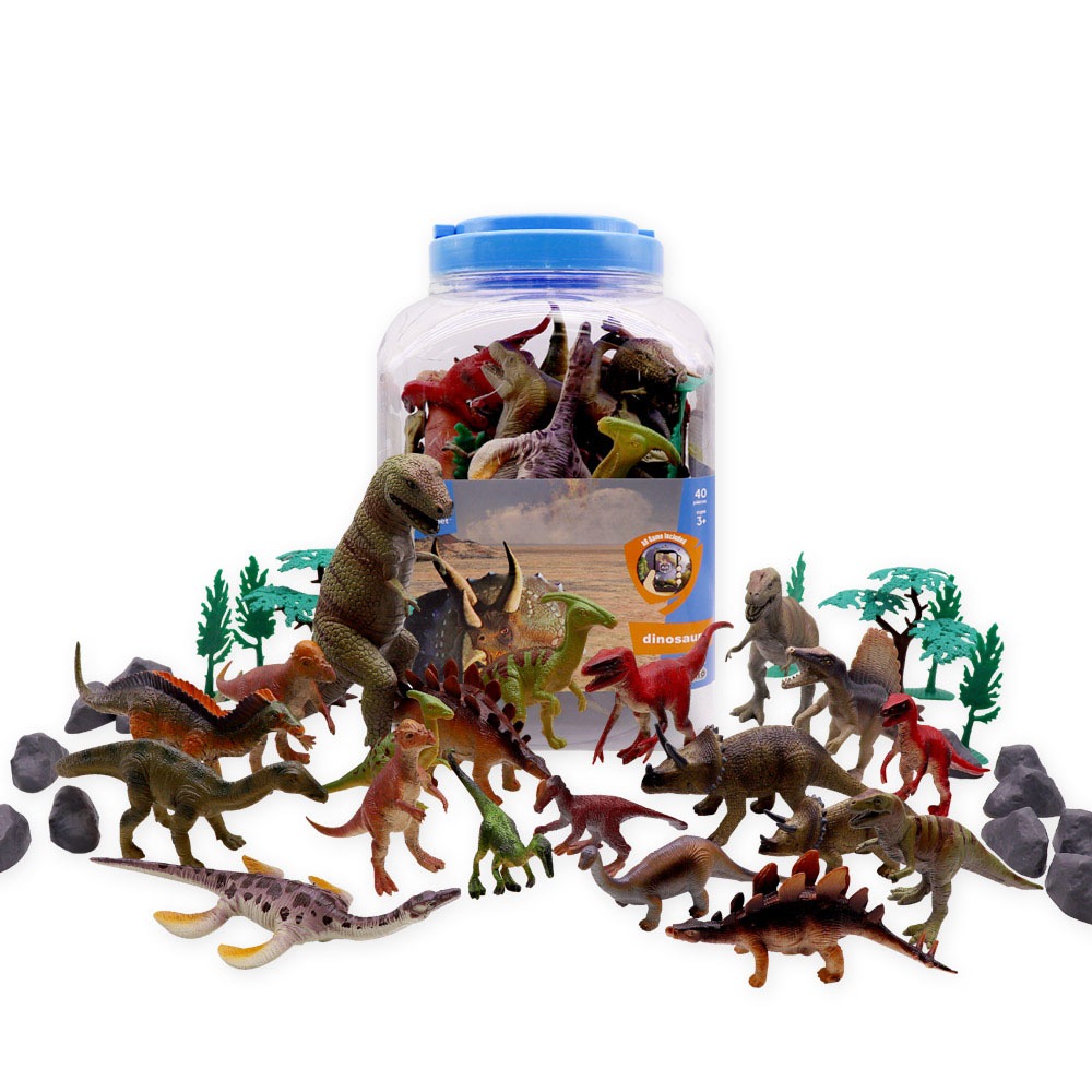 ชุดฟิกเกอร์ไดโนเสาร์ Animal Planet Square Bucket 40p