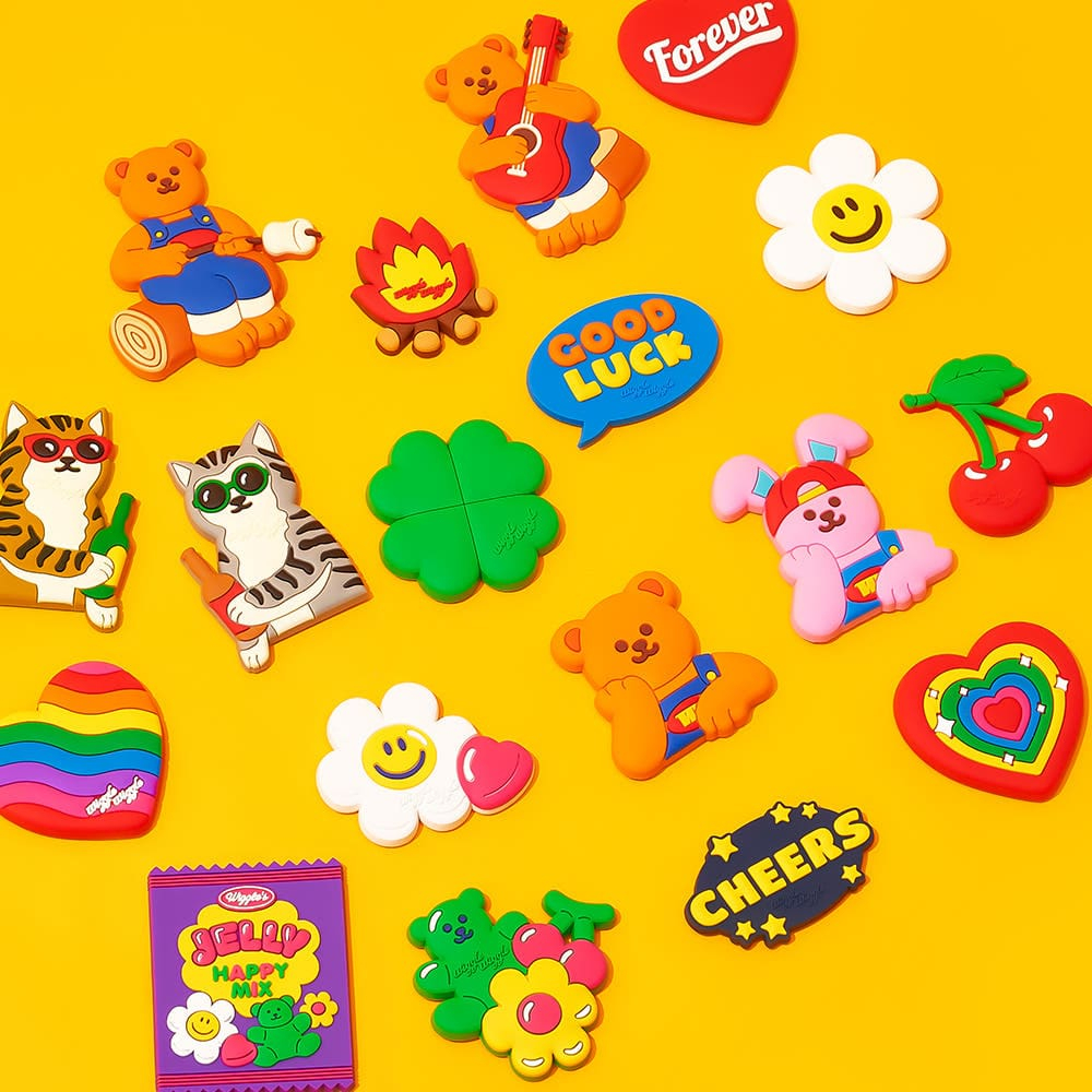 [Wiggle Wiggle Official] ชุดแม่เหล็ก PVC (6 ชิ้น) | แม่เหล็กติดตู้เย็นและไวท์บอร์ดน่ารัก | เครื่องปร