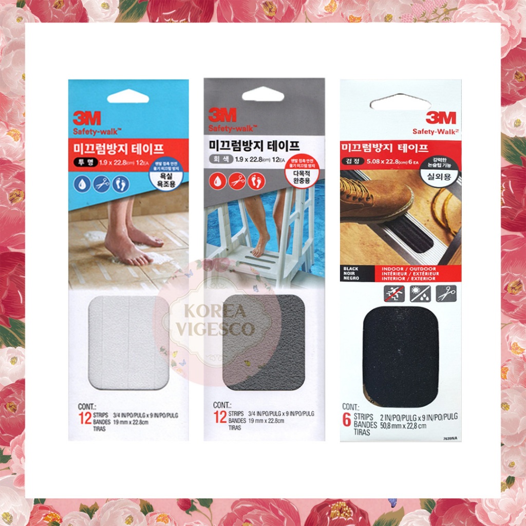 3M Safety-Walk สติ๊กเกอร์กันลื่น แผ่นกันลื่นกันน้ำ สำหรับกระเบื้อง พื้น ห้องน้ำ และกลางแจ้ง