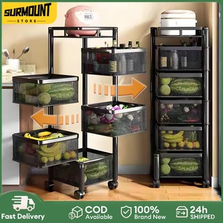 Family Storage Trolley Storage Rack Kitchen Shelf Storage Rack Trolley Cart [Ready Stock]