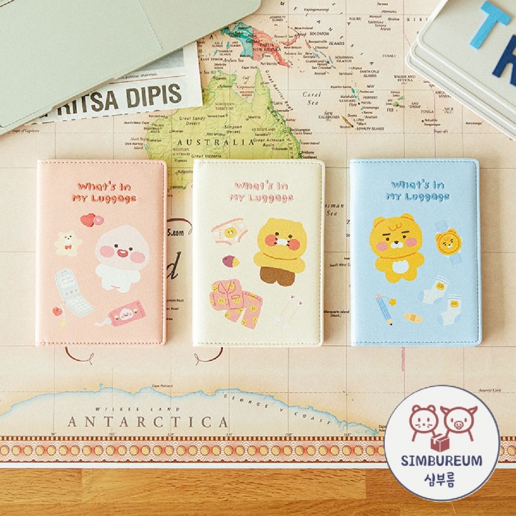 [Kakao Friends] Korea Ryan Apeach Choonsik Whats in my กระเป๋าเดินทาง Passport Case Holders Travel A