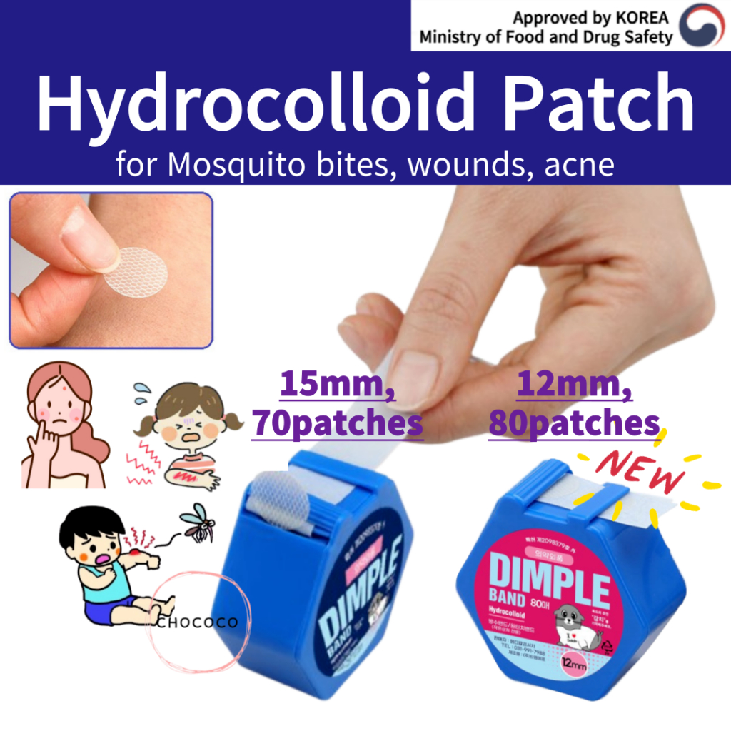 [เกาหลี] 🇰🇷 แท้ แท้⭐Dimple band 80 70 paes 15 มม., 12 มม. Hydrocolloid ยุงกัดแผลสิว Pimple Patch กันน้ํา Hypoallergenic โปร่งใส band