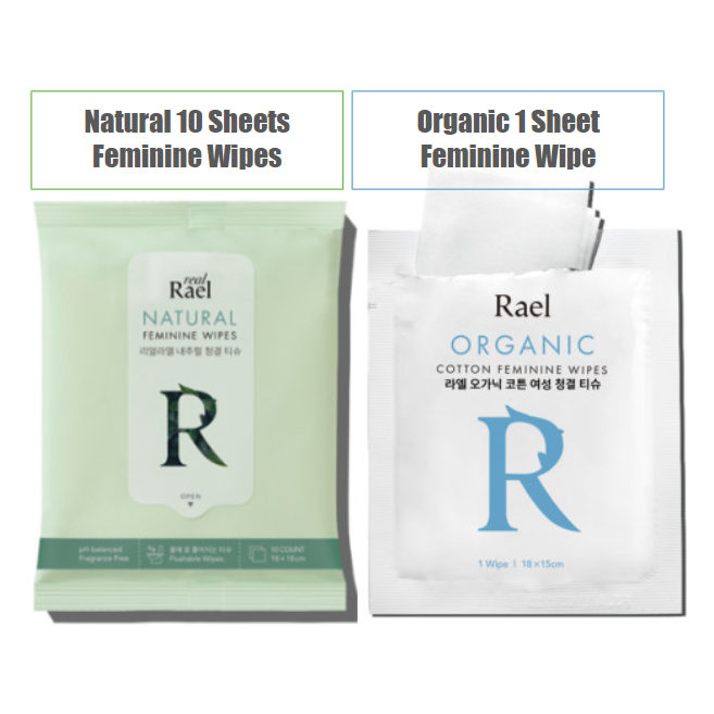 [Rael] Sale!! ผ้าเช็ดทําความสะอาดผู้หญิง Natural / Organic Flushable