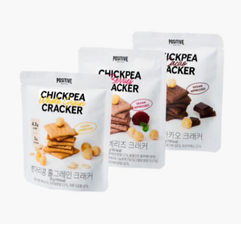 Positive Hotel Chickpea แครกเกอร์มังสวิรัติ – ของว่างเพื่อสุขภาพโปรตีนสูงและไฟเบอร์ (35g)