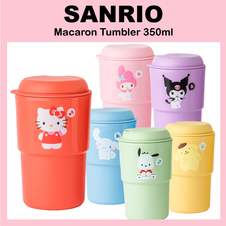 [SANRIO] Sanrio Stianless Macaron Tumbler 350ml Kitty Cinnamoroll Mymelody Kuromi Pochacco Pompompurin