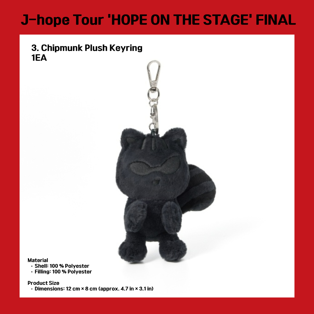BTS J-HOPE [HOPE ON THE STAGE] พวงกุญแจตุ๊กตา Chipmunk (สินค้าอย่างเป็นทางการ)_LIMITED EDITION
