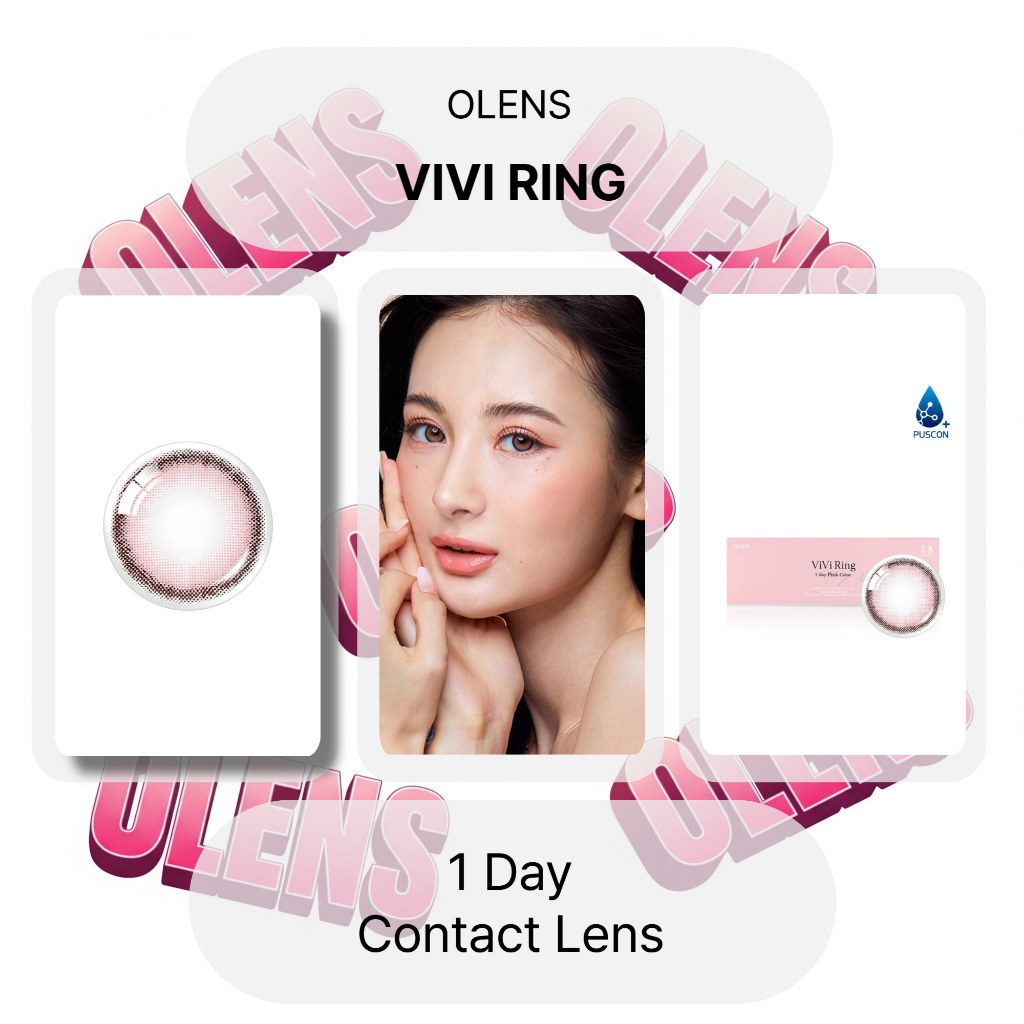 [OLEN] คอนแทคเลนส์ 1 วัน <VIVI RING> (สีชมพู)(10P)(13.0mm) วิวี่ ริง