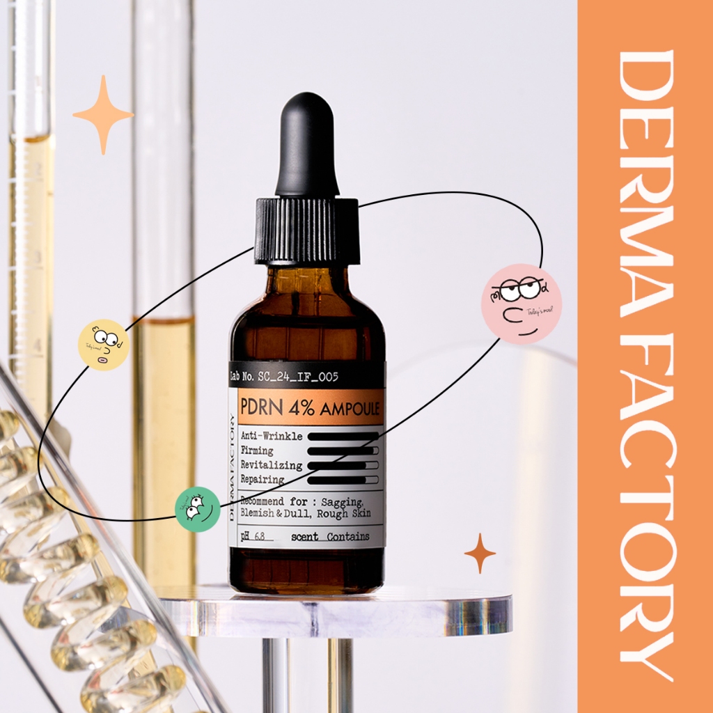 [โรงงานเดอร์มา] (1+1)PDRN 4% Ampoule 30ml | Elasticity Booster Rejuvenating Firming Serum