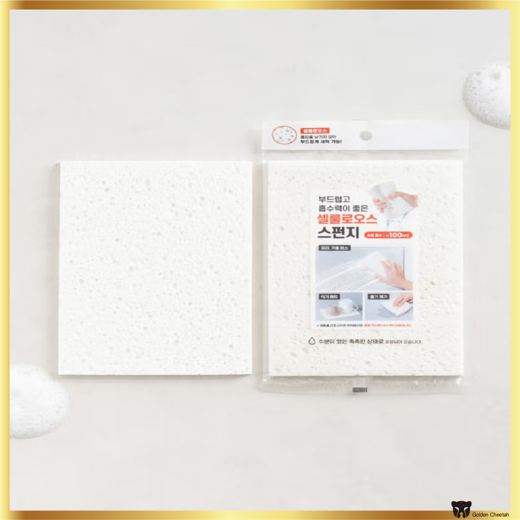 Daiso Korea ฟองน้ําทําความสะอาดเซลลูโลส