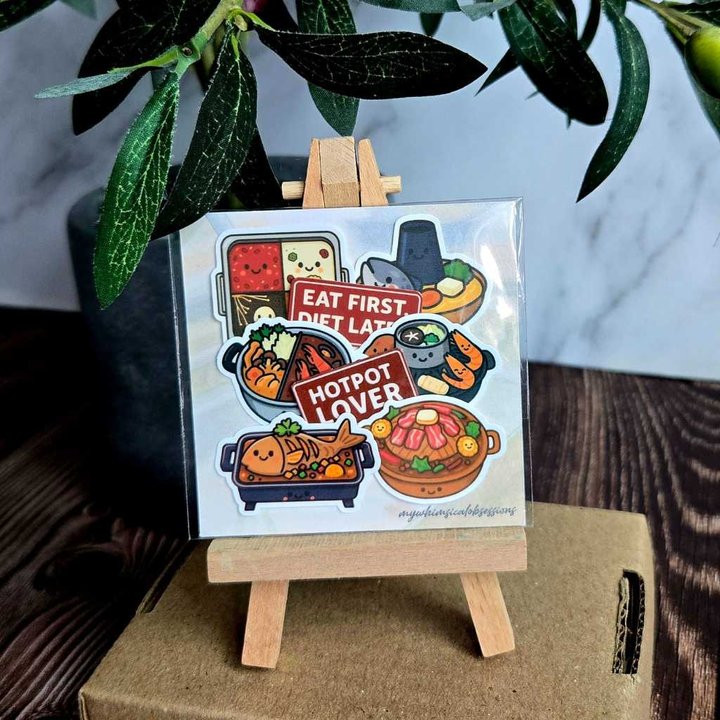 Mini All-In-1 Hotpot Lover Mini Feast สติกเกอร์ชุด 8 ชิ้นไวนิลเคลือบกันน้ําท้องถิ่น