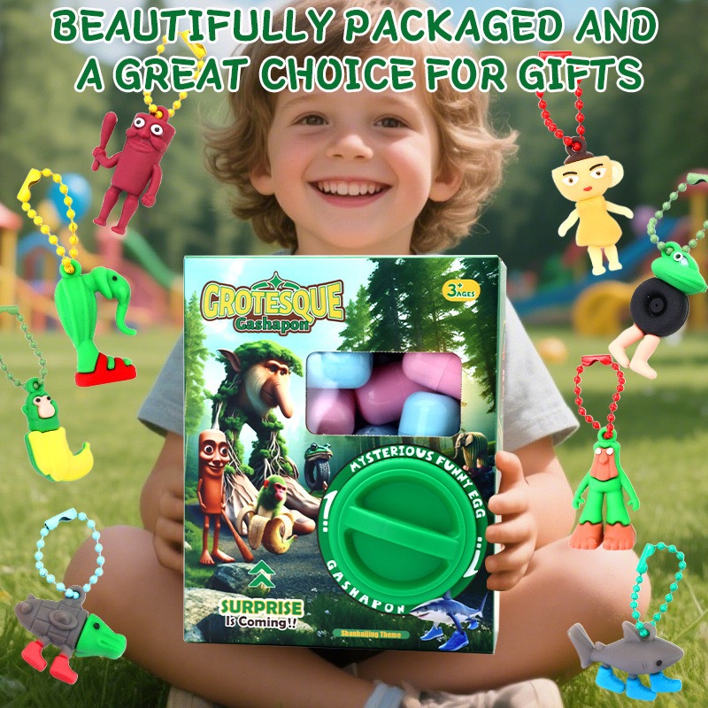 Shan Hai Jing DIY Capsule Toy – Surprise Blind Box Gashapon with Kuromi, Melody, Stickman Figures