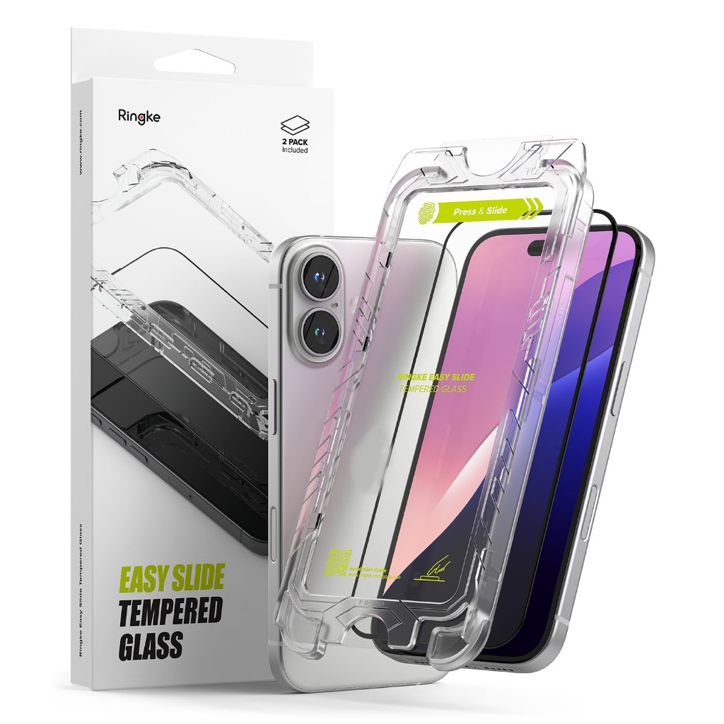 Ringke Easy Slide Glass สําหรับ iPhone 16 Plus 16 กระจกนิรภัยกันรอยหน้าจอ