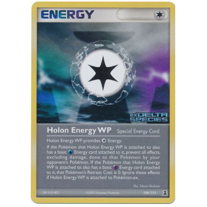 การ์ดเกมโปเกมอนภาษาอังกฤษ Holon Energy WP - 106/113 - Reverse Holo SE