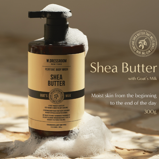 W.dressroom Goat milk body wash Shea Butter Whitening brightening lasting fragrance 1+1 300g