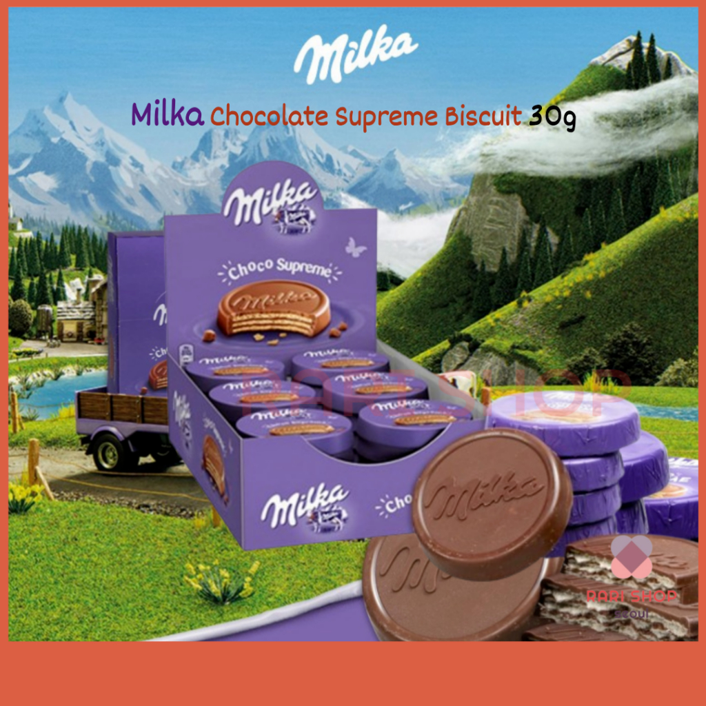 [Milka] Chocolate Supreme Biscuit 30g 2P (ไม่มีกล่อง) Milk Chocolate Cream Biscuit 180g 3 ชั้น
